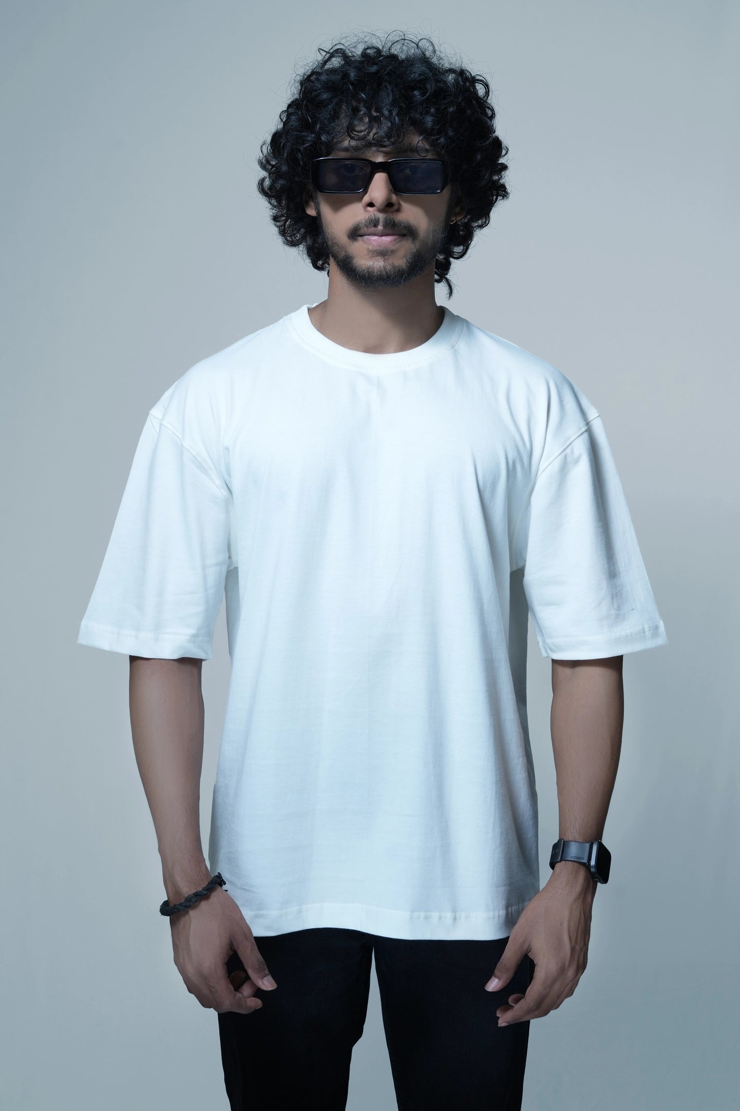 Pearl White Solid Oversize Premium Unisex T-shirt