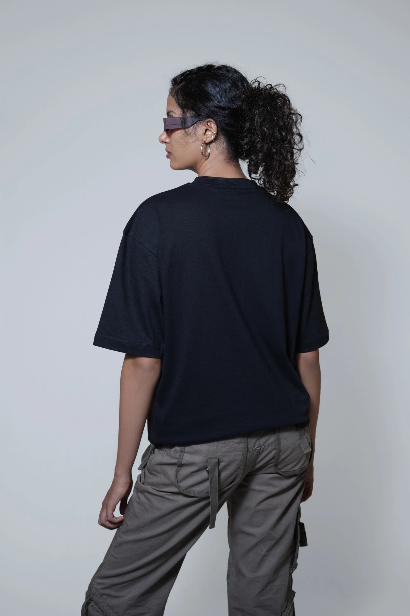 Midnight Black Solid Oversize Premium T-shirt