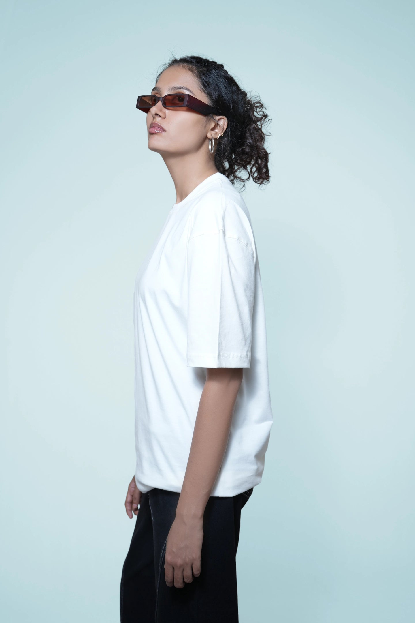 Pearl White Solid Oversize Premium T-shirt