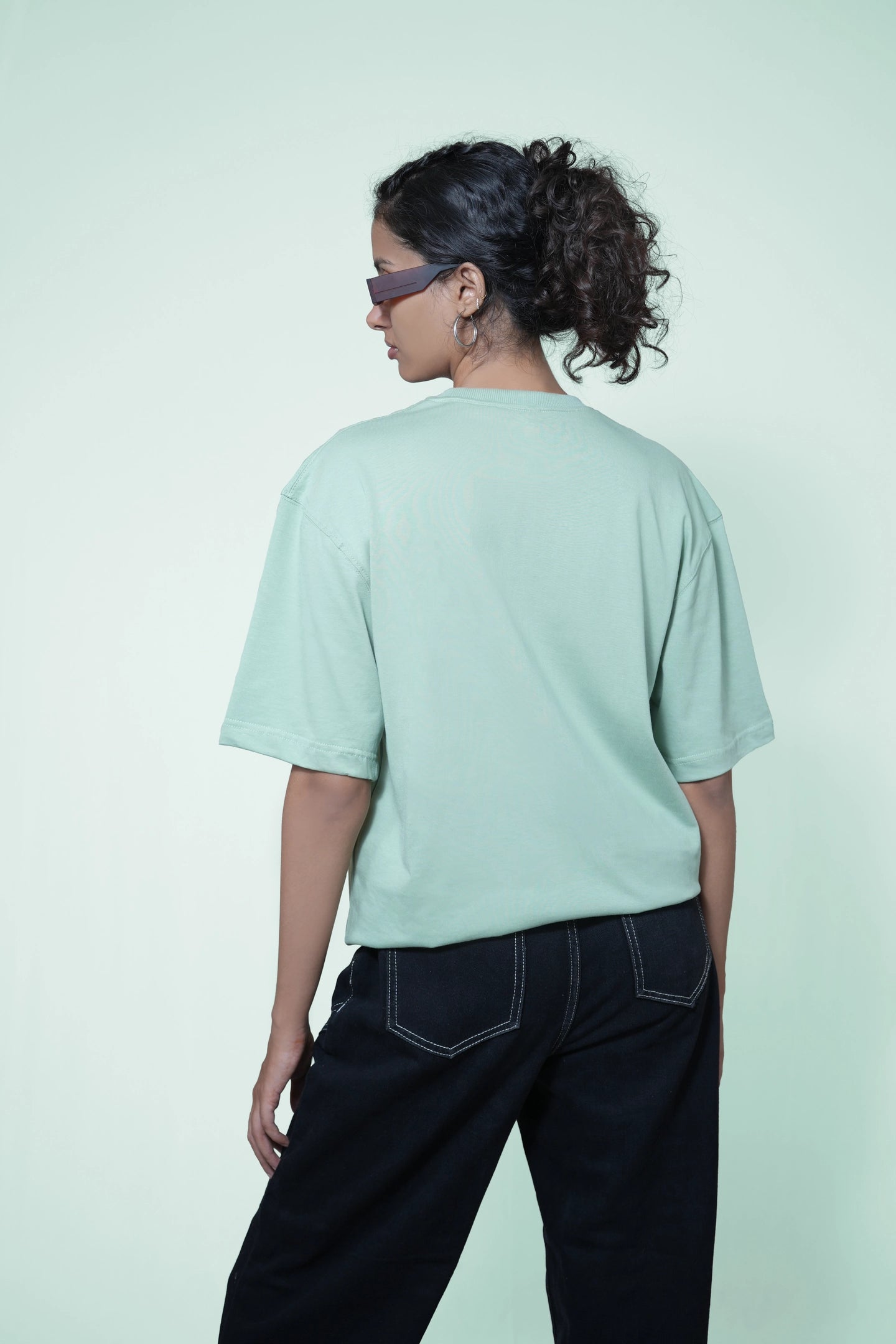 Sage Green Solid Oversize Premium T-shirt